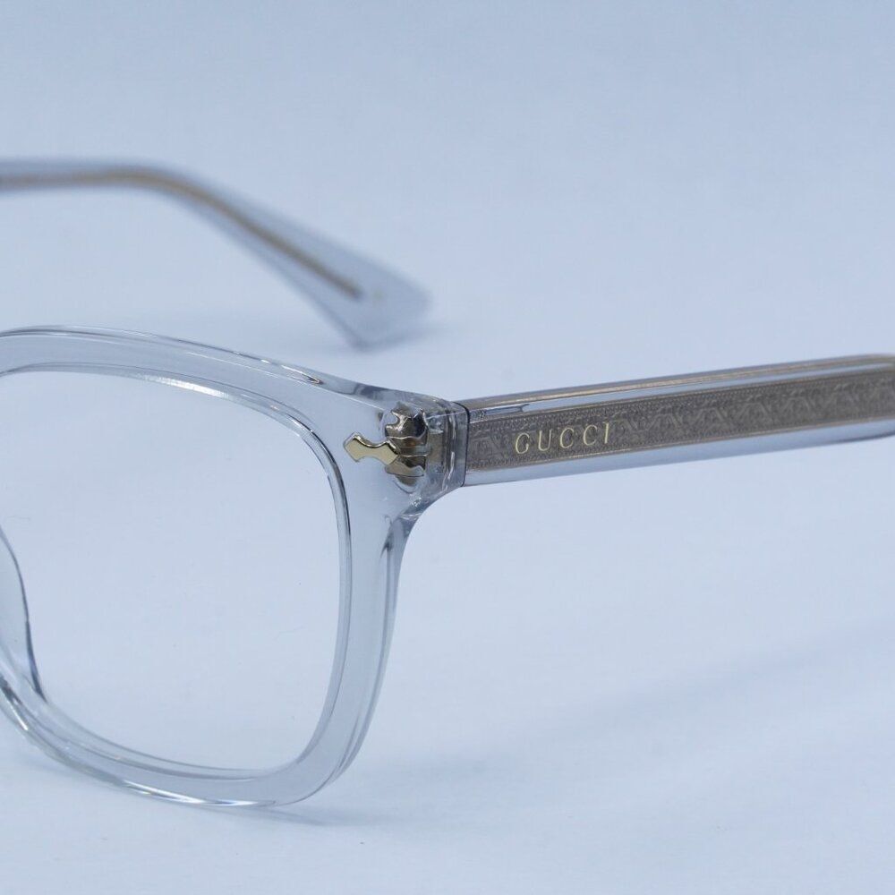 Gucci GG0184O 005 Eyeglasses Transparent Grey 50mm Square Frame - Picture 2 of 11